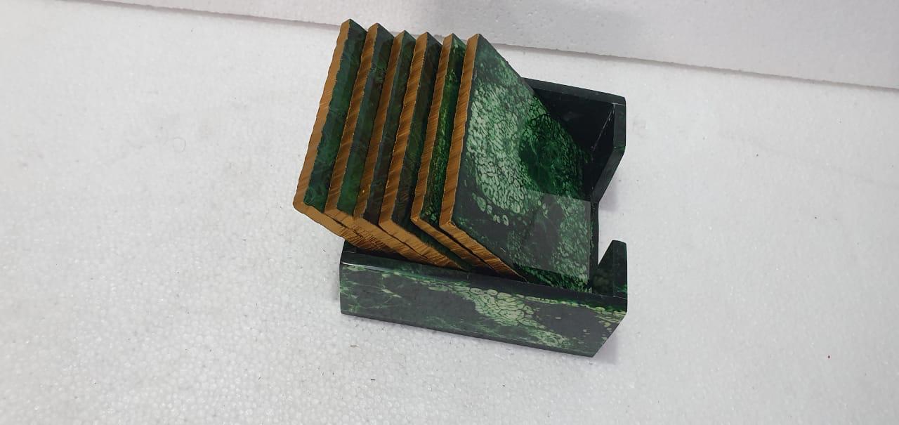 Mop resin wooden coaster set